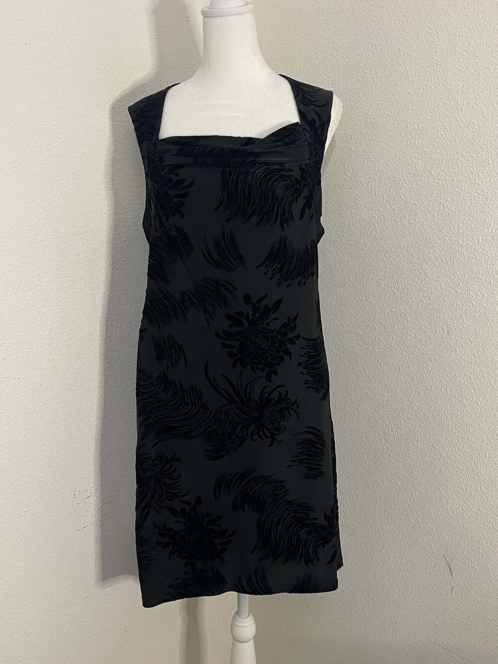 Spense Velvet Burnout Dress Size 12 Black Floral Whimsigoth Y2K Aesthetic